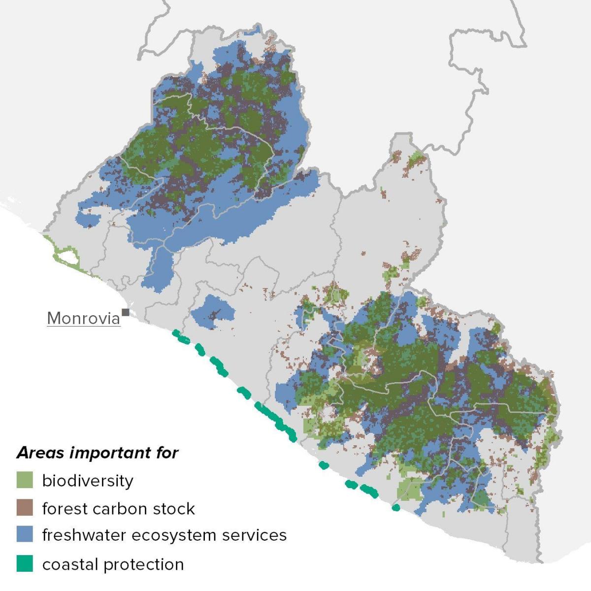 mapa Liberii zasobów naturalnych