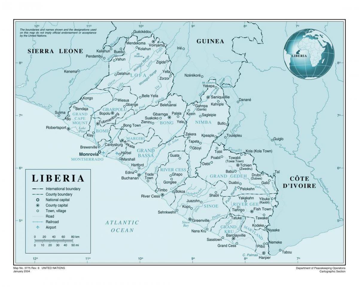 mapa lotniska Liberia 