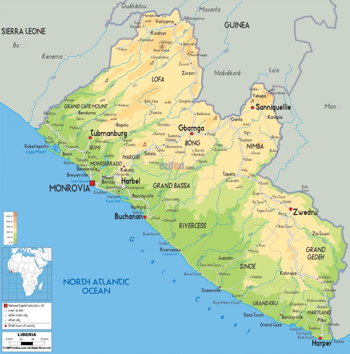 rysowanie na mapie Liberii
