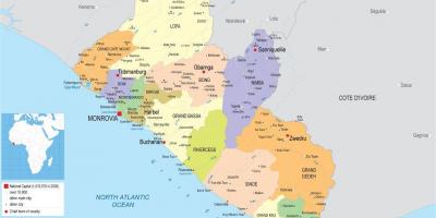 Mapę narysować polityczną mapę Liberii