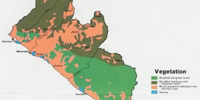 Mapa roślinności mapa Liberii