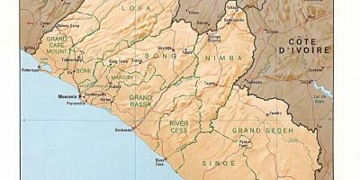 Narysować mapę terenu Liberii